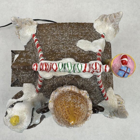 Vintage 2004 Fiber Optic Gingerbread House Christmas Village Candy Ice Cream Con - Picture 9 of 16